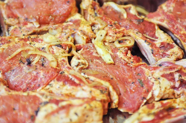 절인된 돼지고기 고기 shashlik — 스톡 사진