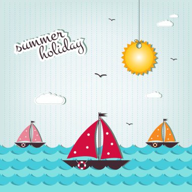 Cartoon summer holiday background clipart