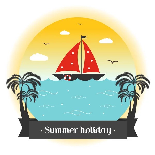 Yaz tatili geçmişi — Stok Vektör
