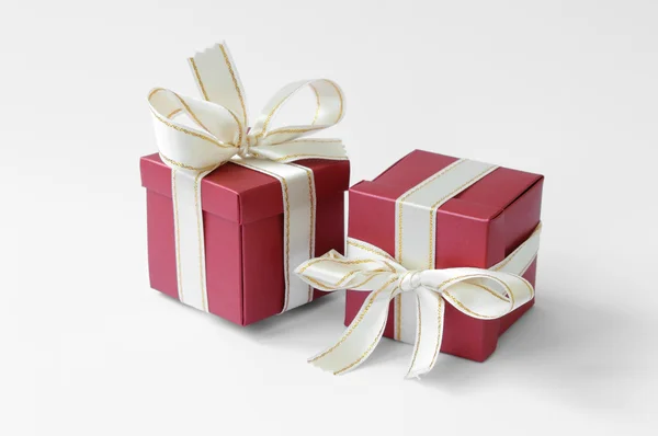 Stock image Two red gift boxes