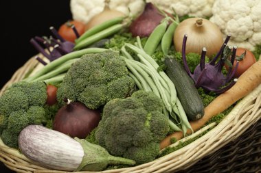 Basket of vegetables clipart