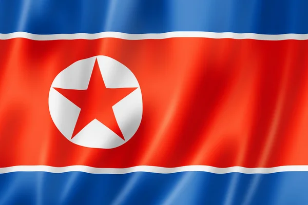 Észak-koreai zászló — Stock Fotó