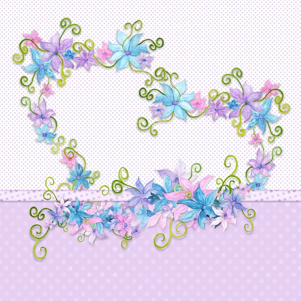 Floral hart frame — Stockfoto