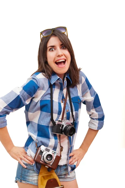 Portrait of a happy young tourist — Stock Photo, Image
