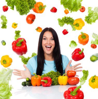 Woman vegetable concept clipart