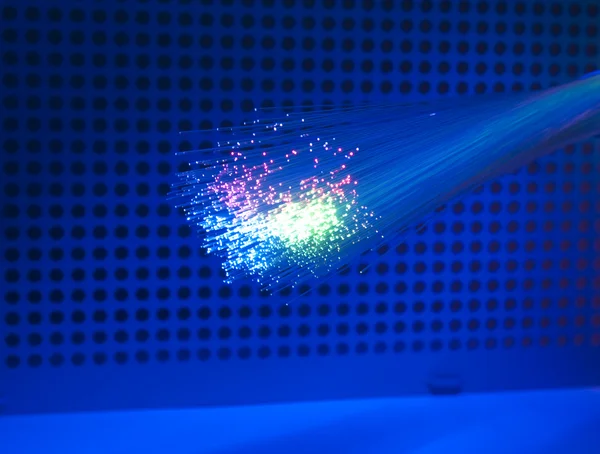 Cuadro de fibra óptica con detalles y efectos de luz —  Fotos de Stock