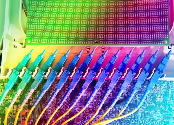 Technológiai központ fiber optikai berendezés javítás mag — Stock Fotó