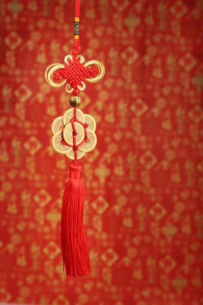 Çin yeni yıl tebrik için şanslı düğüm — Stok fotoğraf