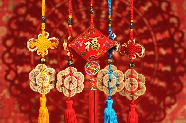 Lucky knot for Chinese new year greeting — Stock Photo, Image