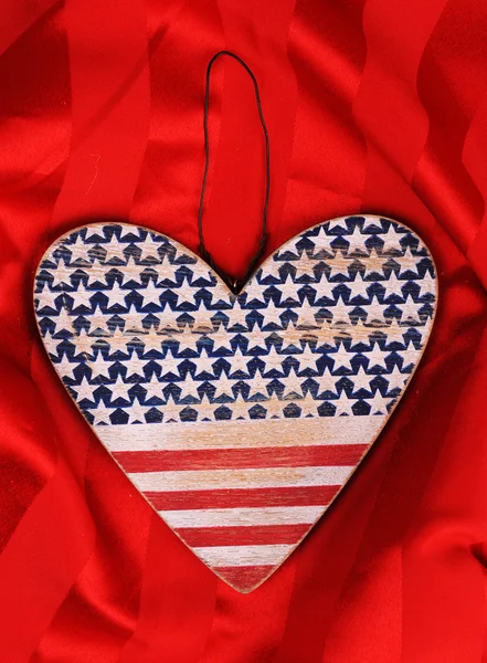 stock image American hearts on red background