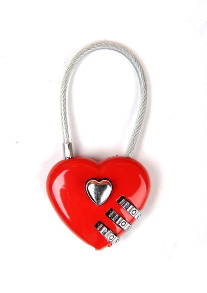 Κλειδαριά καρδιά σχήμα που κλεισμένος — Φωτογραφία Αρχείου