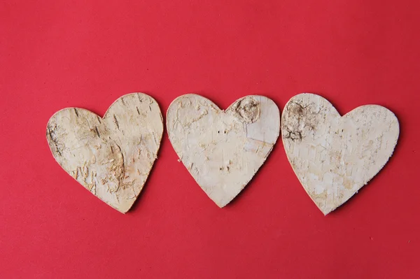 Amor para siempre. Forma de corazón hecha de corteza de árbol — Foto de Stock