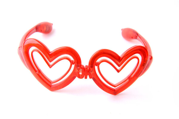 Glasses with heart shape glass