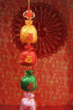 Çin yeni yıl tebrik için şanslı düğüm