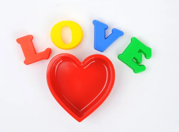 I love you; realist cut, in Heart Shape on White Background — стоковое фото