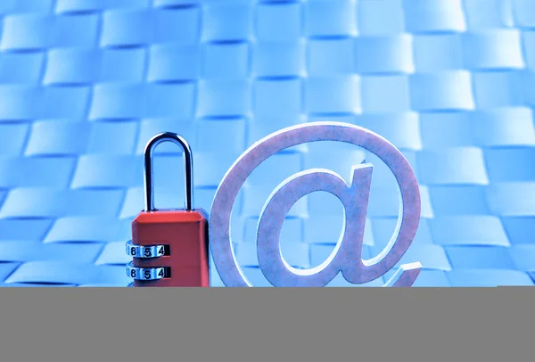 挂锁电子邮件安全互联网邮件 — 图库照片