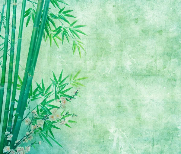 Bambus na starym grunge antyczne tekstury papieru — Zdjęcie stockowe