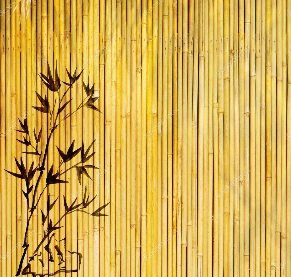 Design of chinese bamboo trees with texture of handmade paper ⬇ Stock