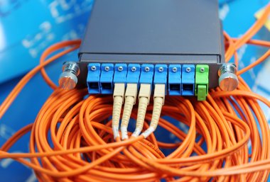 Fiber kablo fiber optik arka plan stili teknoloji ile hizmet