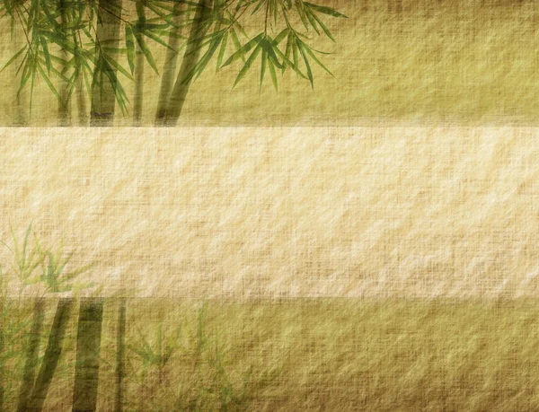 Bamboo on old grunge paper texture background — Stock Photo, Image
