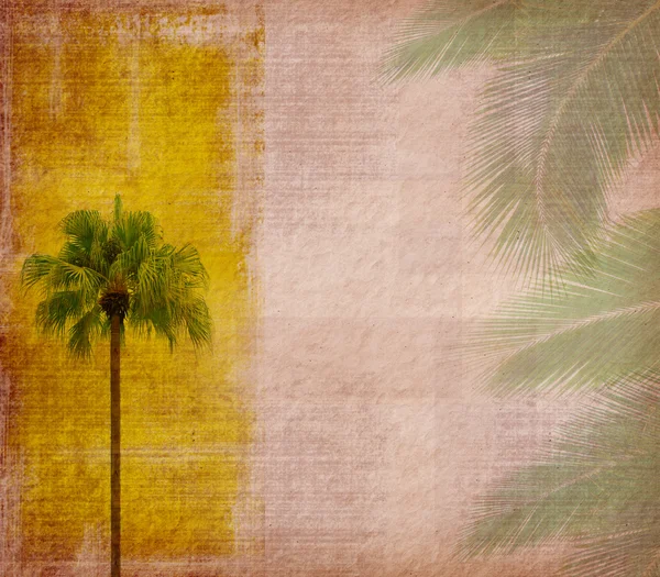 Palm met set van abstract achtergrond geschilderd — Stockfoto