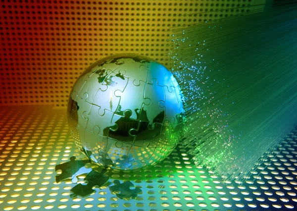 Tecnologia globo terrestre — Fotografia de Stock