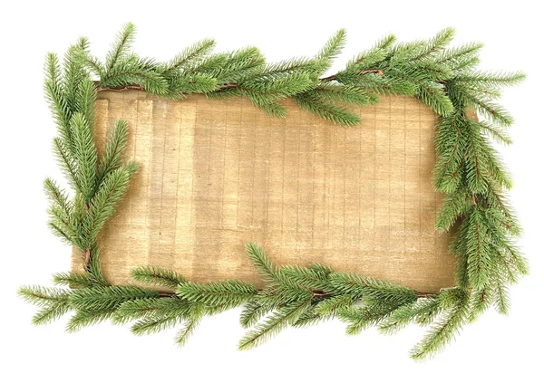 Рождественский ретро фон с ветками елки — стоковое фото