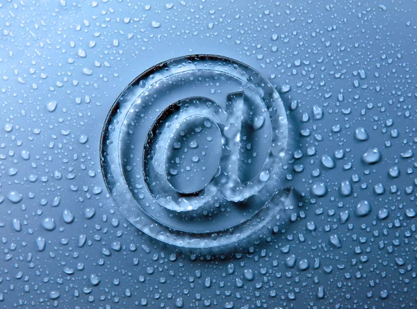 Abstract E-mail on liquid bubbles for website — Stock Photo, Image