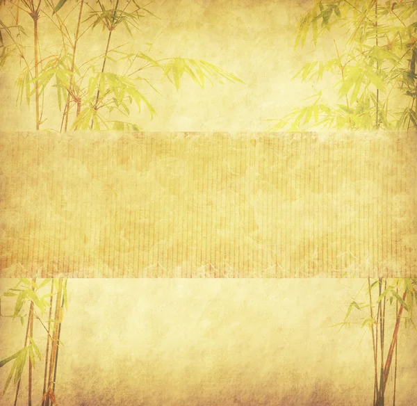 Ontwerp van chinese Bamboe bomen met textuur van handgeschept papier — Stockfoto