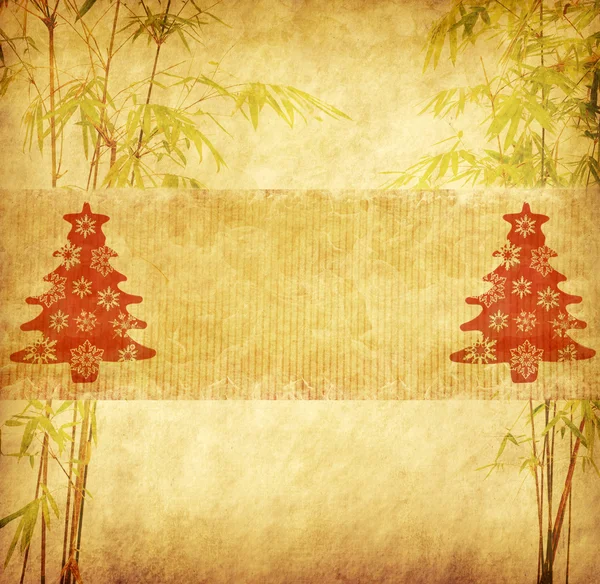 Design of chinese bamboo trees with texture of handmade paper — Stock Photo, Image