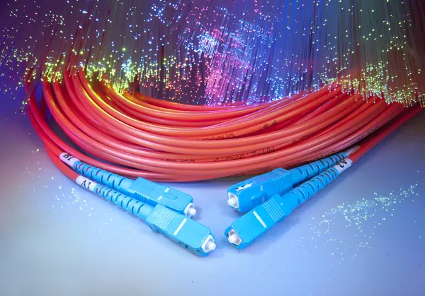 stock image Fiber optical network cable