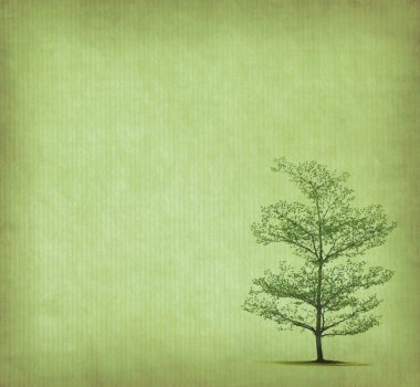 Tree with old grunge antique paper texture clipart