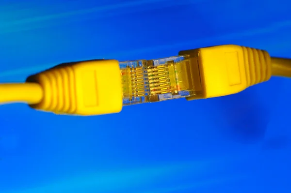 Síťový kabel s vlákonové — Stock fotografie