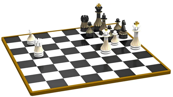Biały wrzucić, szachy — Zdjęcie stockowe
