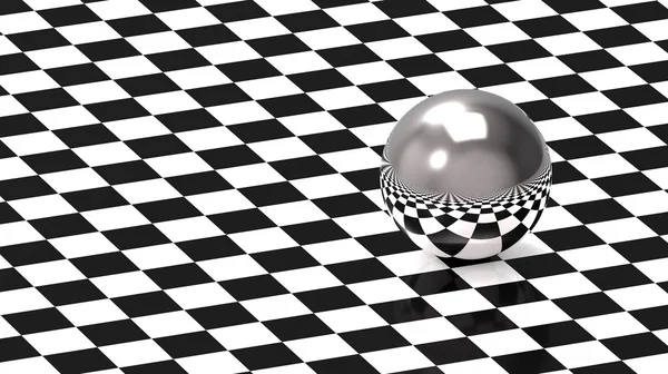 Esfera no padrão de xadrez — Fotografia de Stock