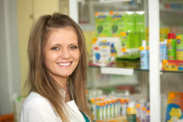 Happy cheerful pharmacist — Stock Photo, Image