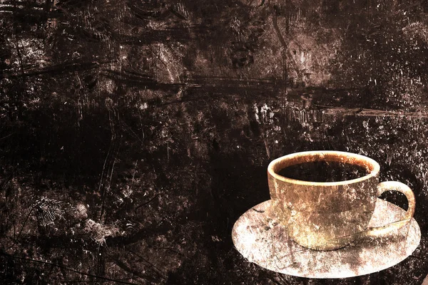 Grunge arka plan üzerinde kahve fincanı — Stok fotoğraf