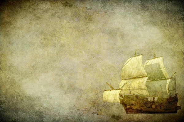 Sailing ship on a grunge background — Stock Photo, Image