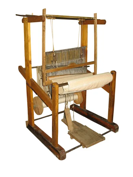 Старовинний дерев'яний ткацький верстат ізольований — стокове фото