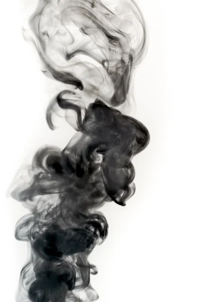 白い背景の上に本物の煙 — ストック写真