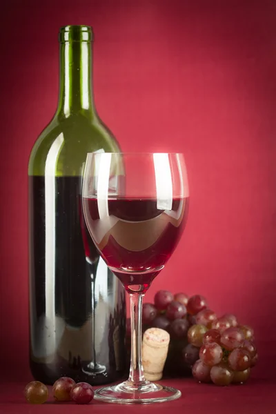 stock image Wine Bottle and Glass