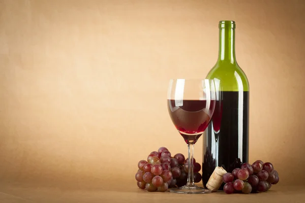 stock image Wine Bottle and Glass