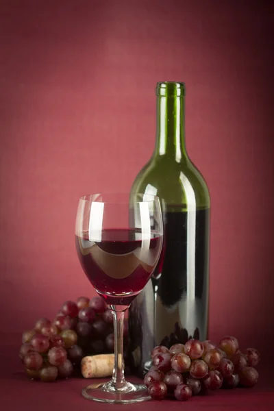 stock image Wine Bottle and Glass