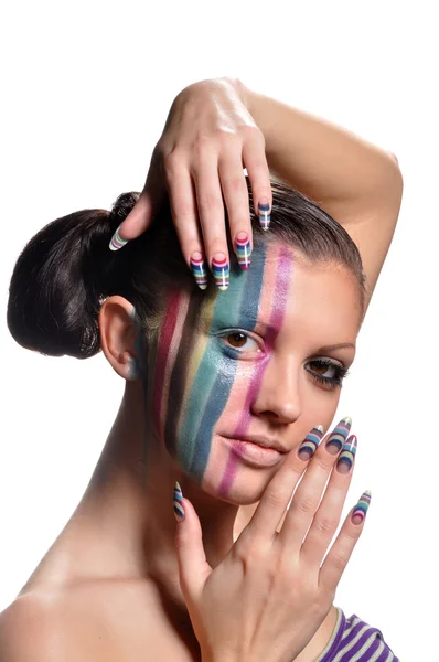 stock image Portrait of beautiful girl with artistic make-up