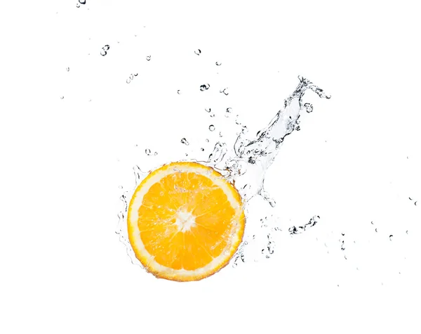 Orange with water splash — Stock Photo, Image