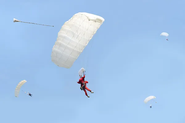 Прыжок с парашютом — стоковое фото