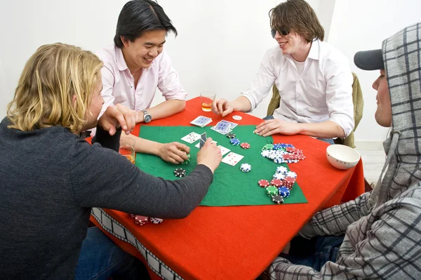 A friendly game of backroom poker — Stock Photo, Image