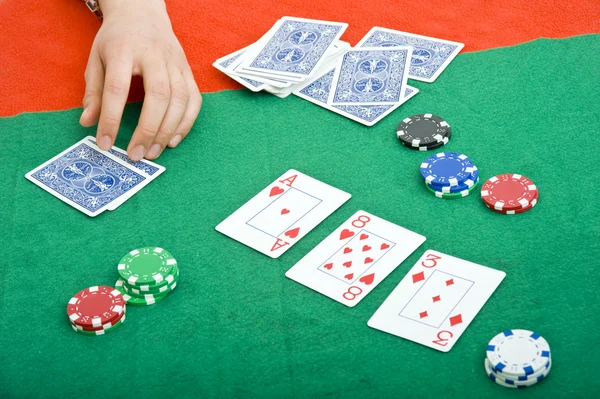Гри в покер — стокове фото
