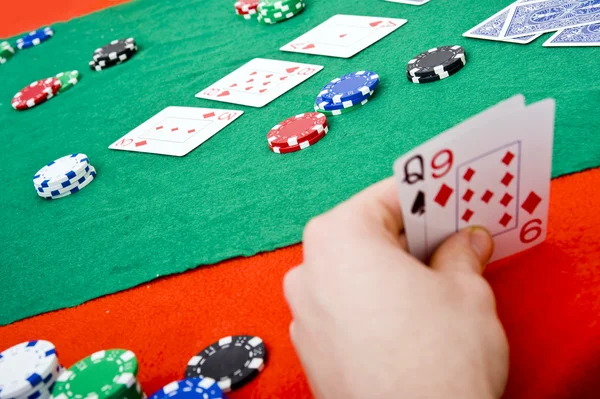 Действие в покер — стоковое фото