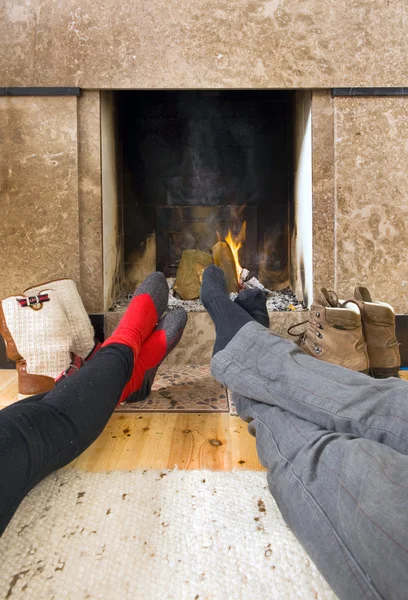 Füße wärmen — Stockfoto